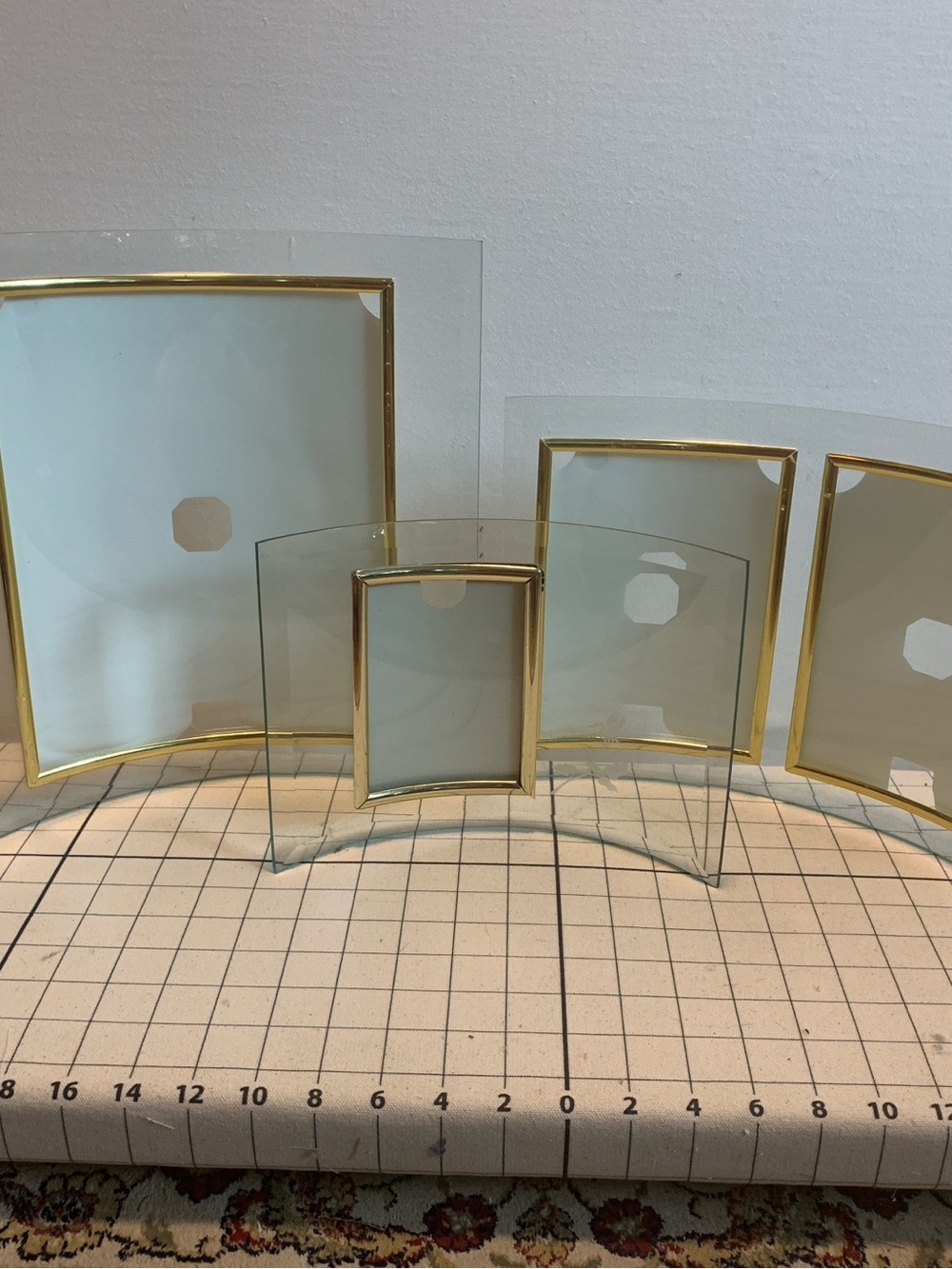 Set of 3 MCM Curved Beveled Glass Frames